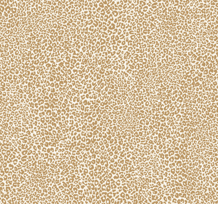 Leopard King Gold Wallpaper by York Wallcoverings Shimmering Finishes Covers about 60.8 square feet 27-in by 27-ft long roll Prepasted 25.25 - Fabric Carolina -