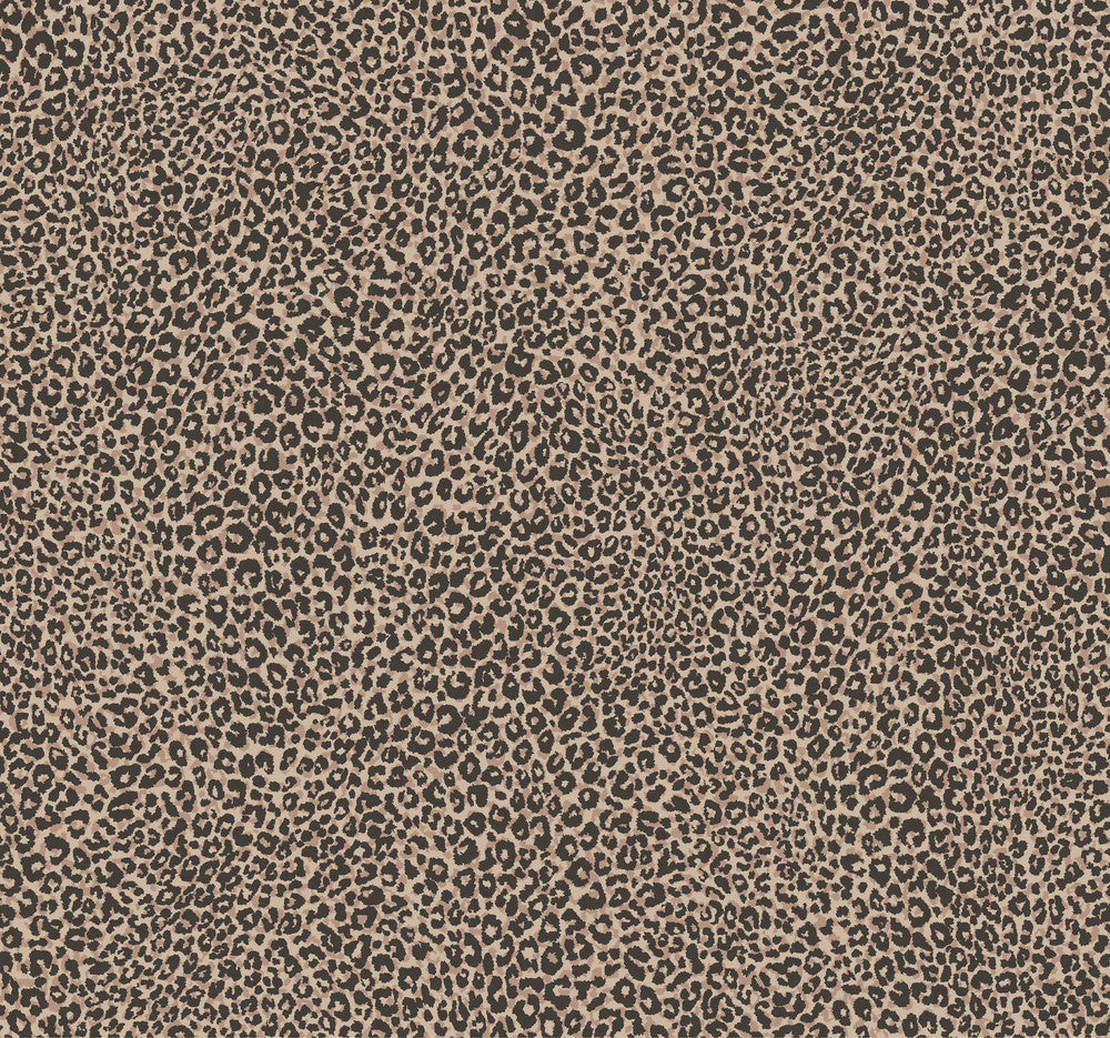Leopard King Brown Wallpaper by Inspired by Color Black & White, III Covers about 60.8 square feet 27-in by 27-ft long roll Prepasted 25.25 - Fabric Carolina -