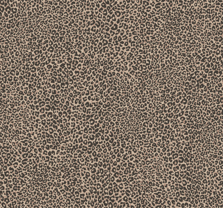 Leopard King Brown Wallpaper by Inspired by Color Black & White, III Covers about 60.8 square feet 27-in by 27-ft long roll Prepasted 25.25 - Fabric Carolina -