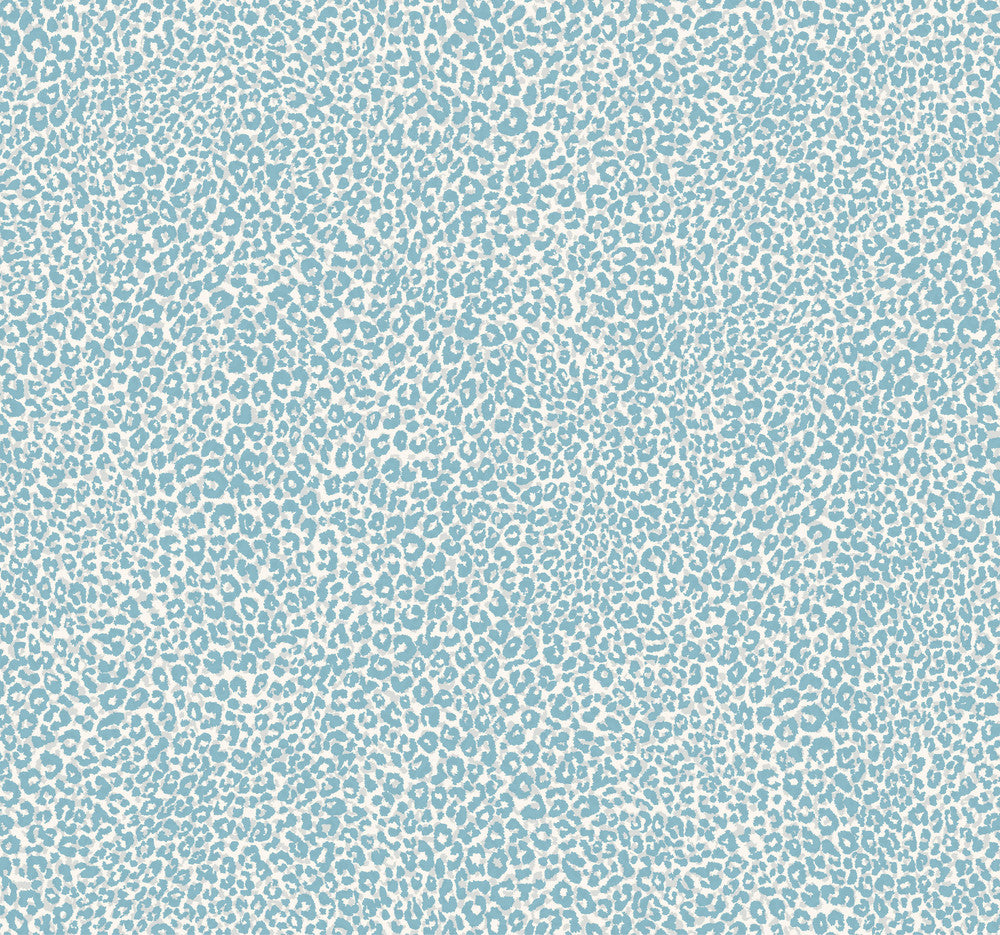 Leopard King Blue Wallpaper by York Wallcoverings Tropics Resource Library Covers about 60.8 square feet 27-in by 27-ft long roll Prepasted 25.25 - Fabric Carolina -