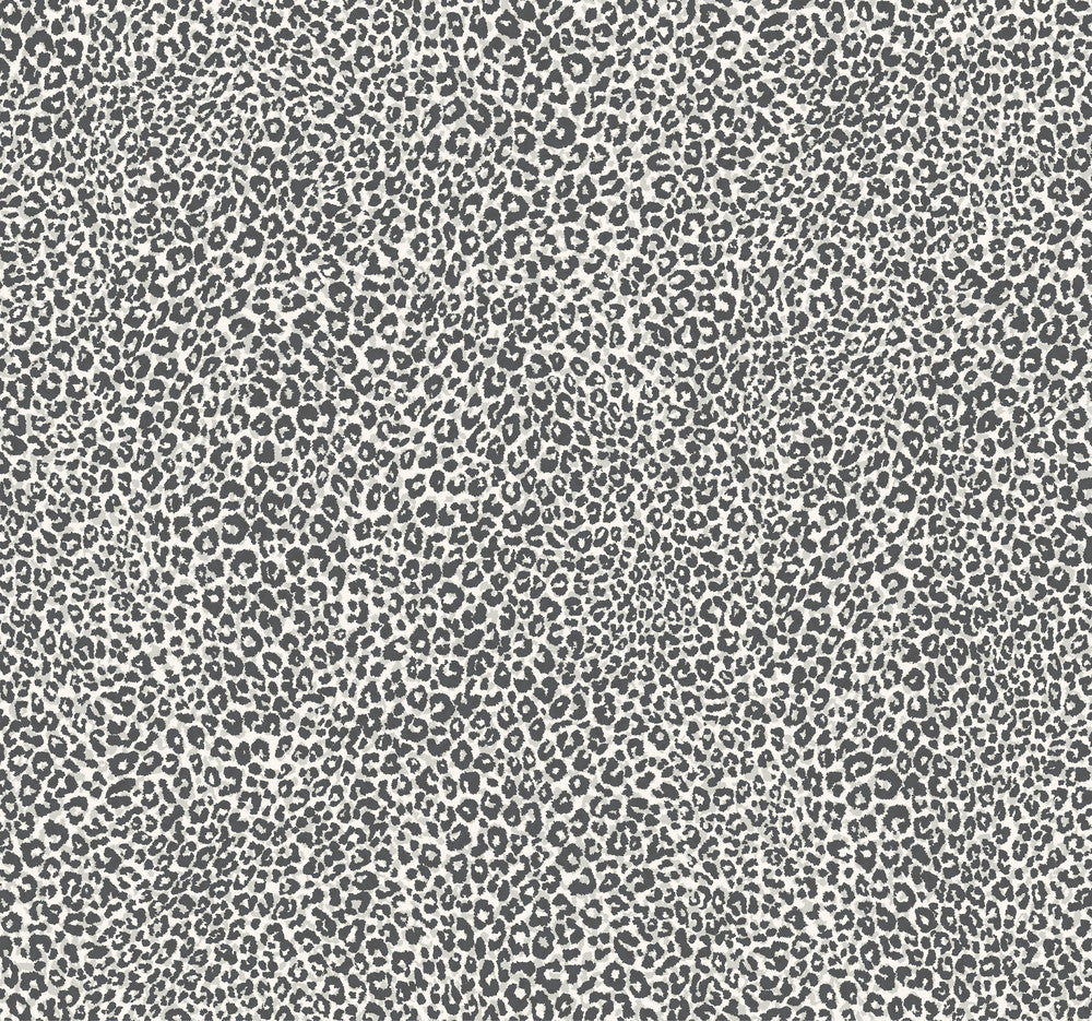 Leopard King Charcoal Wallpaper by York Wallcoverings Tropics Resource Library Covers about 60.8 square feet 27-in by 27-ft long roll Prepasted 25.25 - Fabric Carolina -