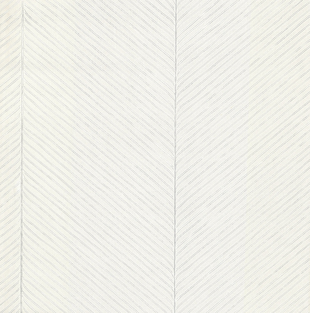 Palm Chevron White & Silver Wallpaper by York Wallcoverings Shimmering Finishes Covers about 56.9 square feet 20.8-in by 32.8-ft long roll Unpasted 20.87 - Fabric Carolina -