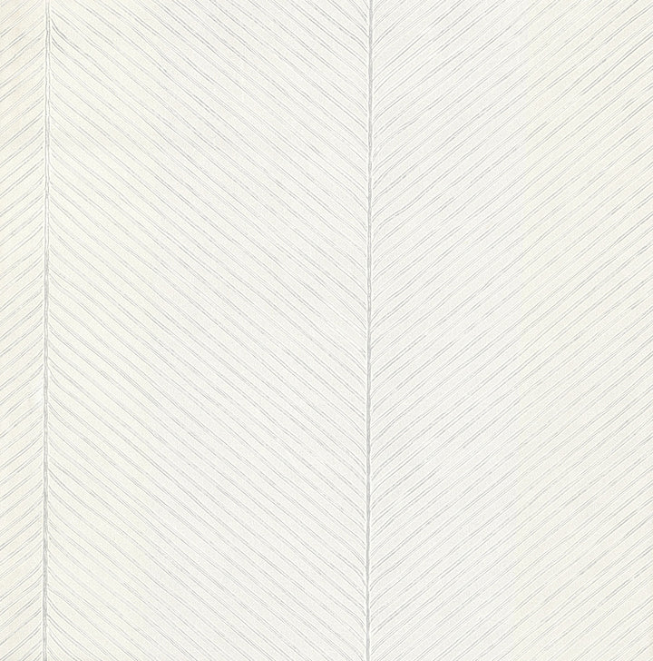 Palm Chevron White & Silver Wallpaper by York Wallcoverings Shimmering Finishes Covers about 56.9 square feet 20.8-in by 32.8-ft long roll Unpasted 20.87 - Fabric Carolina -