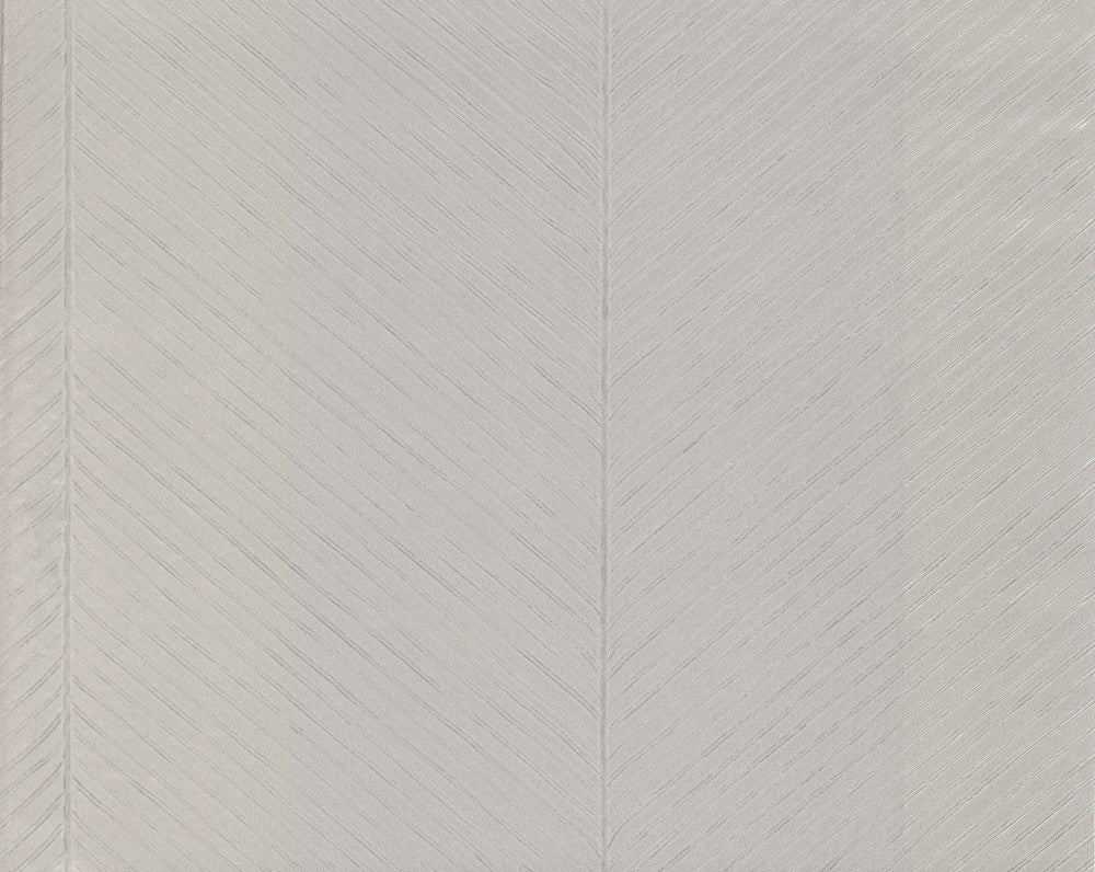 Palm Chevron Grey & Silver Wallpaper by York Wallcoverings Tropics Resource Library Covers about 56.9 square feet 20.8-in by 32.8-ft long roll Unpasted 20.87 - Fabric Carolina -