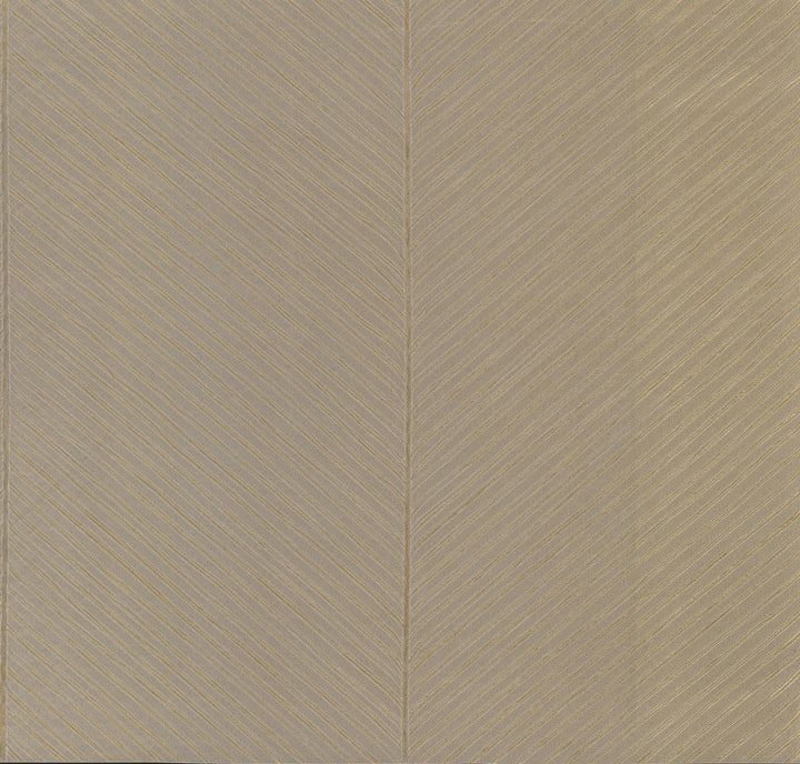 Palm Chevron Taupe & Gold Wallpaper by York Wallcoverings Tropics Resource Library Covers about 56.9 square feet 20.8-in by 32.8-ft long roll Unpasted 20.87 - Fabric Carolina -