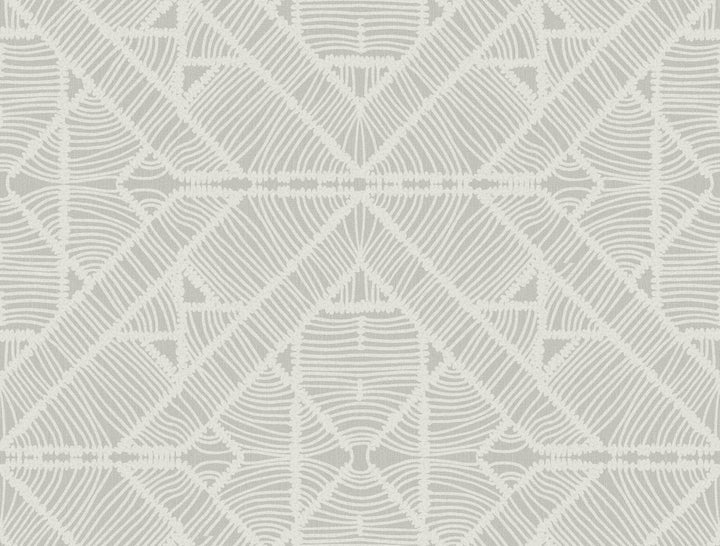 Diamond Macrame Grey Wallpaper by York Wallcoverings Tropics Resource Library Covers about 60.8 square feet 27-in by 27-ft long roll Prepasted 20.5 - Fabric Carolina -