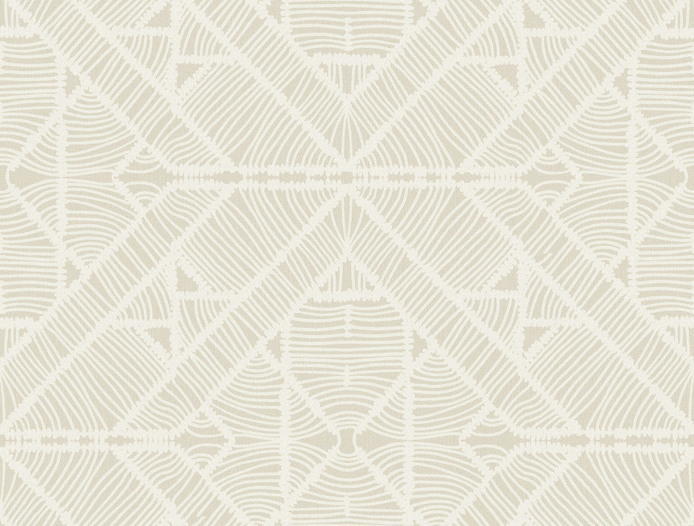 Diamond Macrame Beige Wallpaper by York Wallcoverings Tropics Resource Library Covers about 60.8 square feet 27-in by 27-ft long roll Prepasted 20.5 - Fabric Carolina -