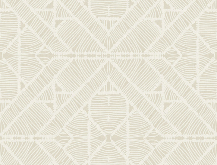 Diamond Macrame Beige Wallpaper by York Wallcoverings Tropics Resource Library Covers about 60.8 square feet 27-in by 27-ft long roll Prepasted 20.5 - Fabric Carolina -