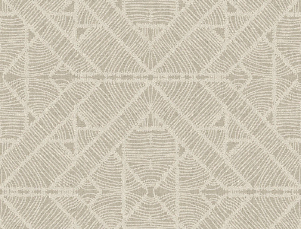 Diamond Macrame Taupe Wallpaper by York Wallcoverings Tropics Resource Library Covers about 60.8 square feet 27-in by 27-ft long roll Prepasted 20.5 - Fabric Carolina -