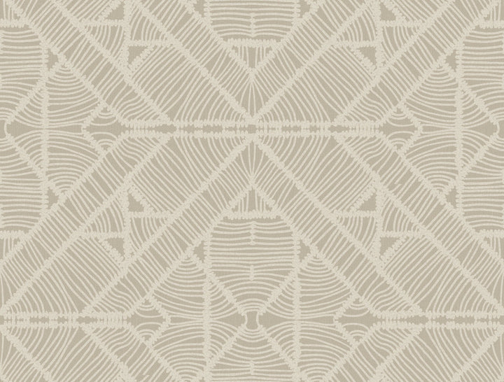Diamond Macrame Taupe Wallpaper by York Wallcoverings Tropics Resource Library Covers about 60.8 square feet 27-in by 27-ft long roll Prepasted 20.5 - Fabric Carolina -