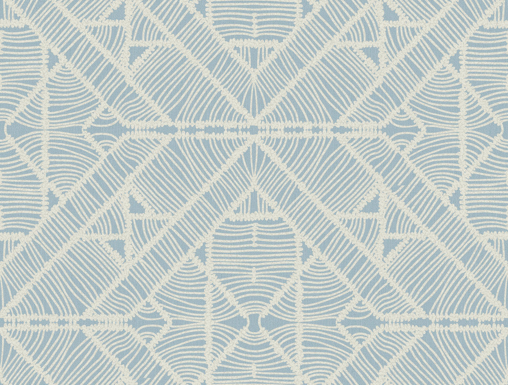 Diamond Macrame Blue Wallpaper by Inspired by Color Blues II Covers about 60.8 square feet 27-in by 27-ft long roll Prepasted 20.5 - Fabric Carolina -