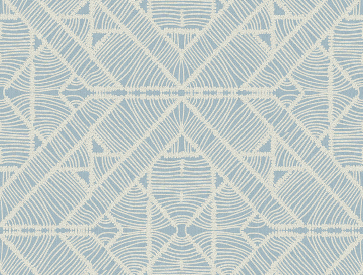 Diamond Macrame Blue Wallpaper by Inspired by Color Blues II Covers about 60.8 square feet 27-in by 27-ft long roll Prepasted 20.5 - Fabric Carolina -