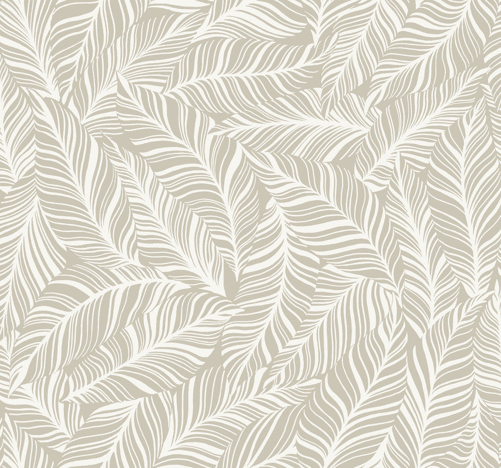 Rainforest Canopy Cream Wallpaper by York Wallcoverings Tropics Resource Library Covers about 60.8 square feet 27-in by 27-ft long roll Prepasted 25.25 - Fabric Carolina -