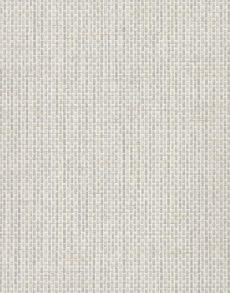 Petite Metro Tile White Wallpaper by York Wallcoverings Texture Digest Covers about 60.8 square feet 27-in by 27-ft long roll Unpasted 25.25 - Fabric Carolina -