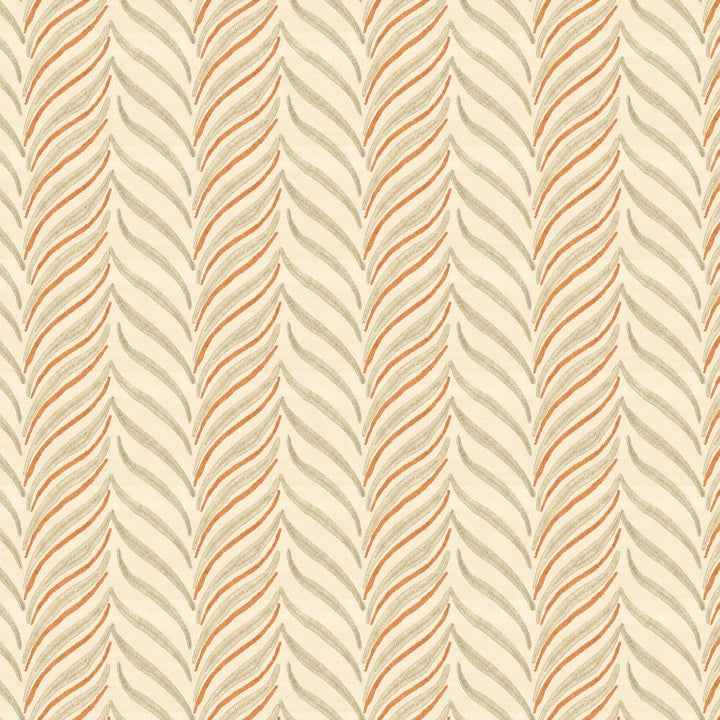 Teawagon 1 Clay by Stout Fabric Rainbow Library Mango/Cayenne 100% Cotton Embroidery INDIA Horizontal: 6.5 and Vertical: 4.125 51 in - Fabric Carolina -