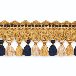 Amanda Tassel Fringe Gold/Navy/Ecru TF1014-4 by Schumacher Trim