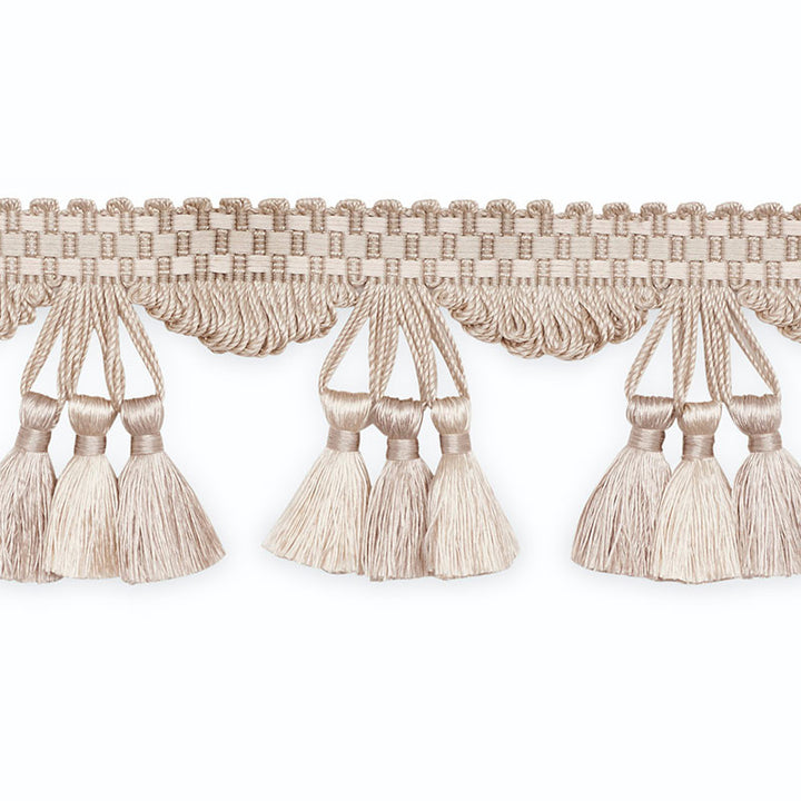 Norfolk Tassel Fringe Oyster TF1020-12 by Schumacher Trim SCHUMACHER TRIM PROGRAM SILK 100% UNITED STATES OF AMERICA </p><p>Repeat: Horizontal: and Vertical: 0 - Fabric Carolina -