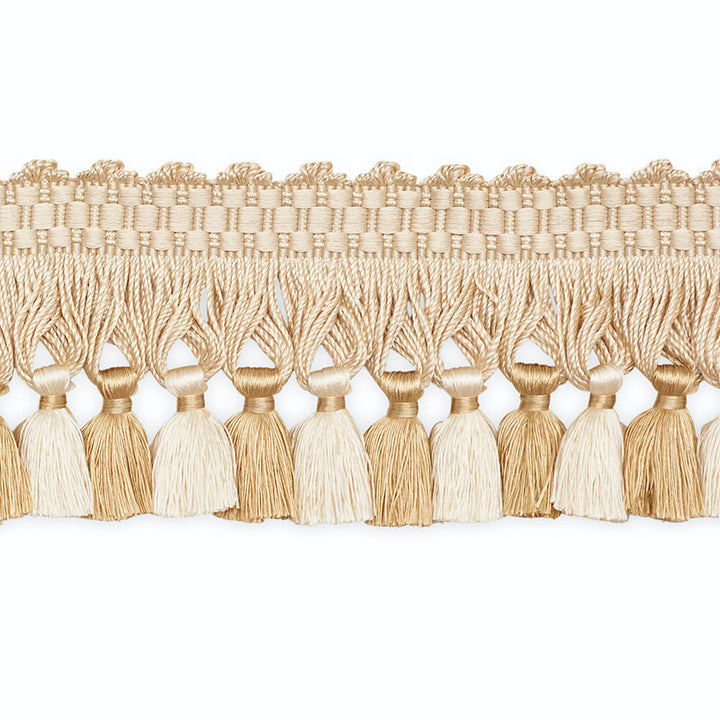 Johanna Tassel Fringe Oatmeal/Eggshell Tf1054-2 by Schumacher Trim SCHUMACHER TRIM PROGRAM See Sample UNITED STATES OF AMERICA TO BE DETERMINED </p><p>Repeat: Horizontal: 3" (8CM) and Vertical: - 3" WIDE (8CM) - Fabric Carolina -