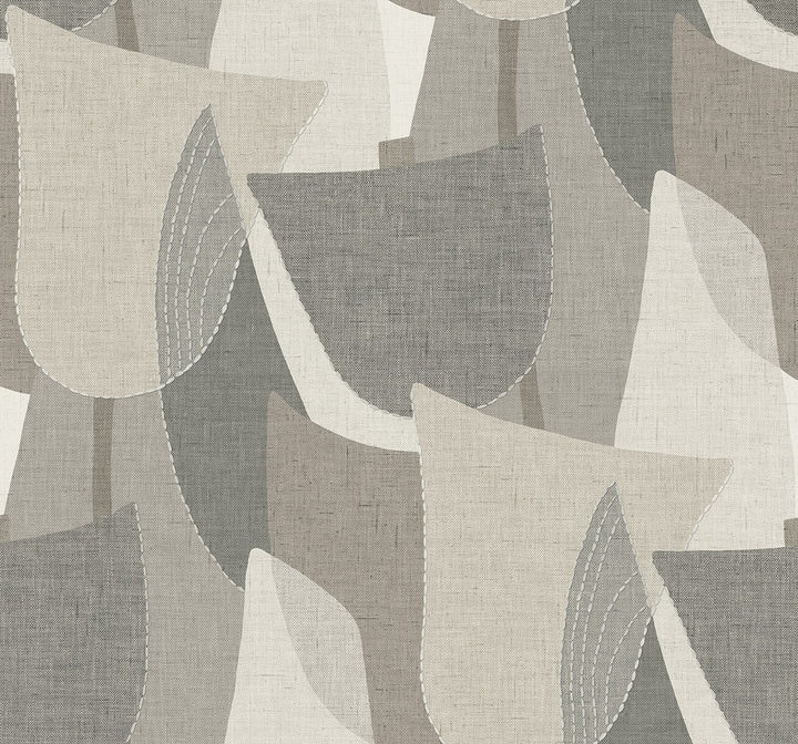 Mosley Tulips Frost by Seabrook Wallpaper Fibers and Threads United States 60.75 25.2" 27" - Fabric Carolina -