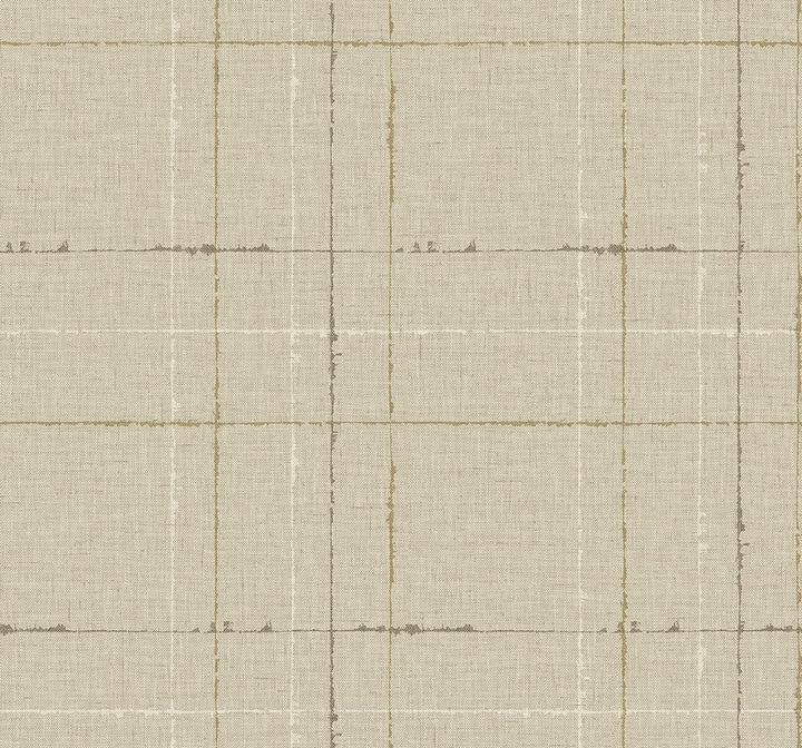 Gorton Plaid Papyrus by Seabrook Wallpaper Fibers and Threads United States 60.75 12.6" 27" - Fabric Carolina -