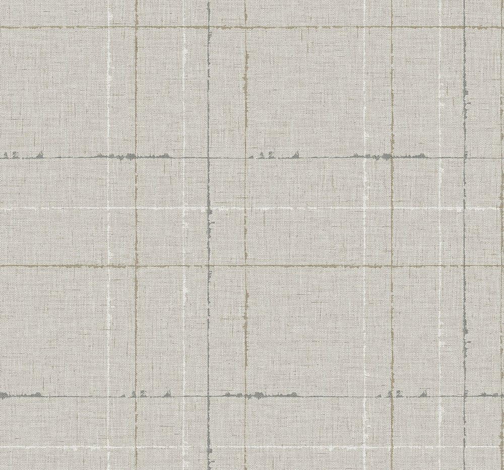 Gorton Plaid Pebble by Seabrook Wallpaper Fibers and Threads United States 60.75 12.6" 27" - Fabric Carolina -