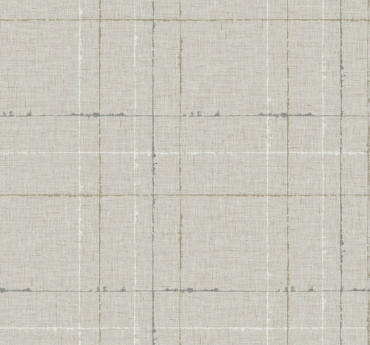 Gorton Plaid Pebble by Seabrook Wallpaper Fibers and Threads United States 60.75 12.6" 27" - Fabric Carolina -
