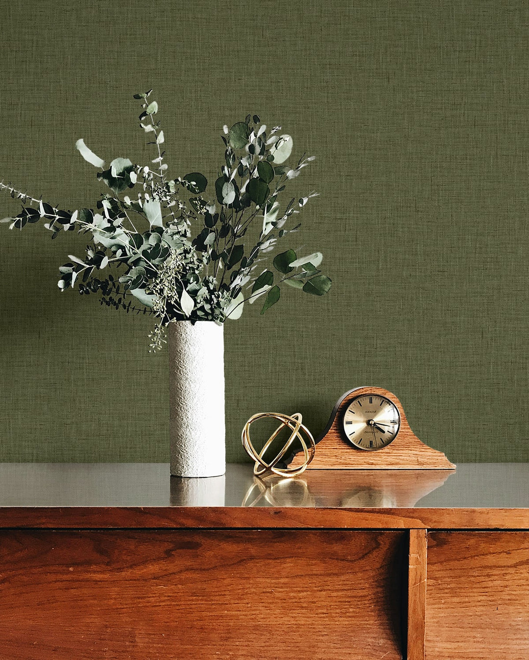 Stretford Linen Leaf TH90216 by Seabrook Designs Designer Wallpaper