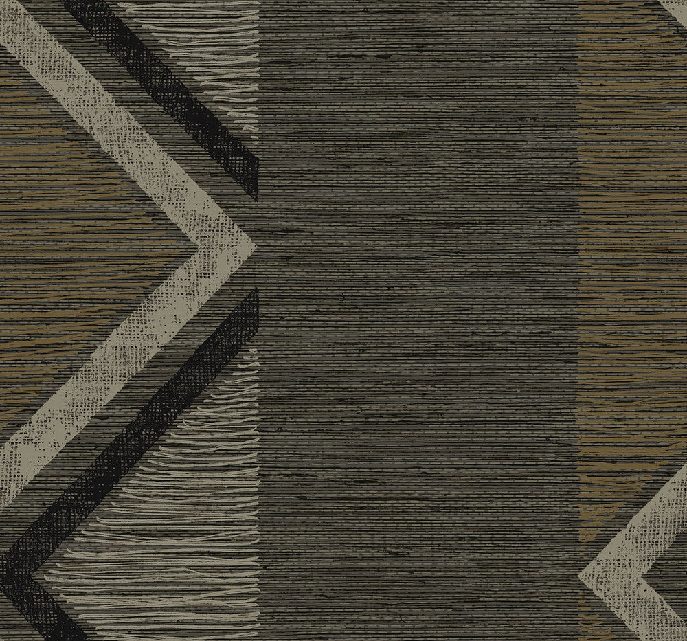 Beswick Chevron Roasted Coffee by Seabrook Wallpaper Fibers and Threads United States 60.75 25.2" 27" - Fabric Carolina -