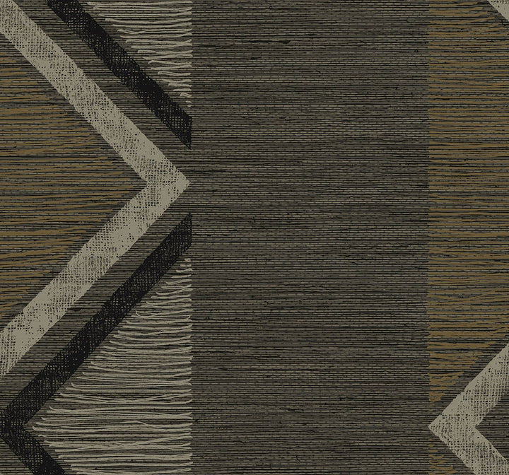 Beswick Chevron Roasted Coffee by Seabrook Wallpaper Fibers and Threads United States 60.75 25.2" 27" - Fabric Carolina -