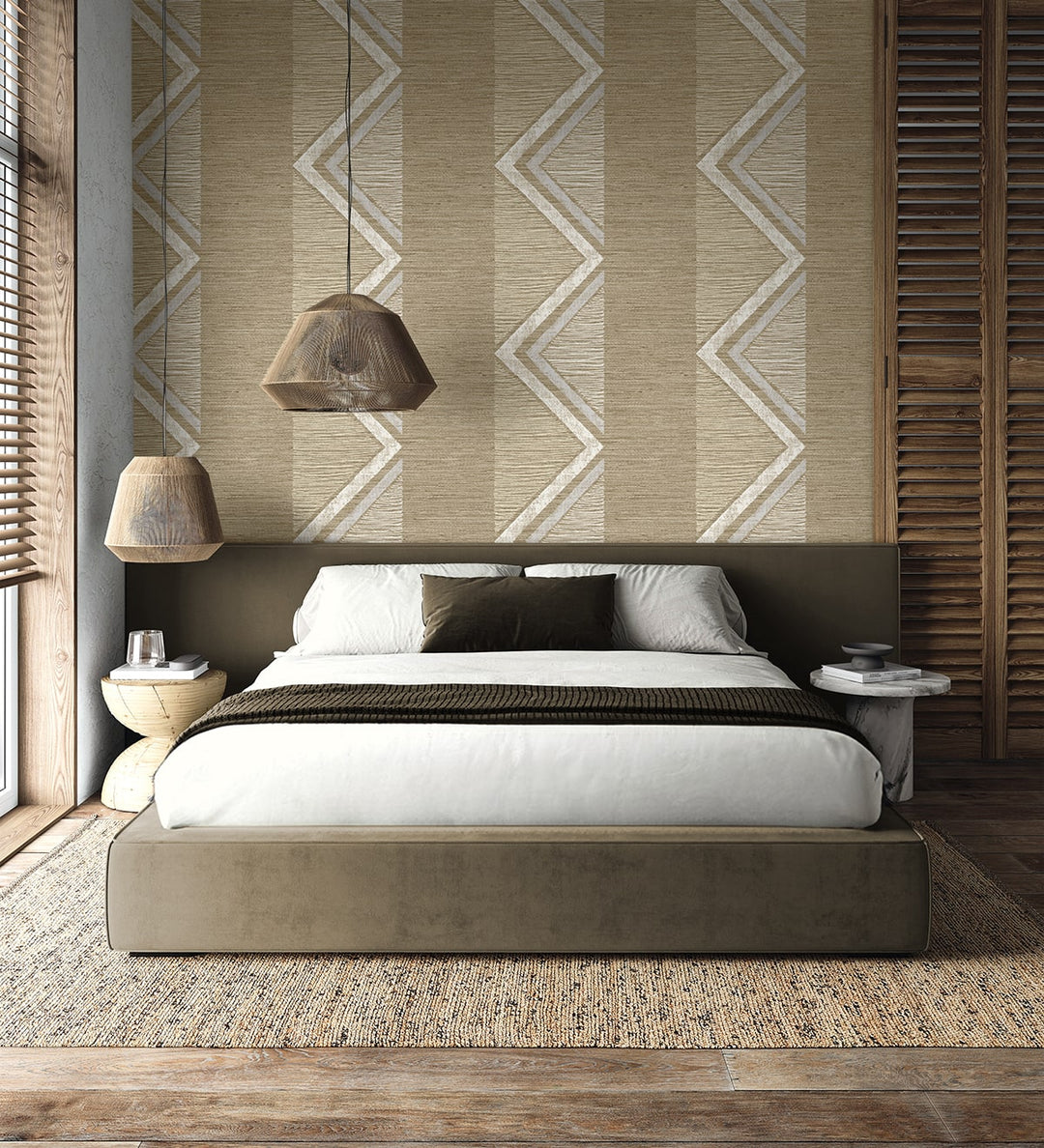 Beswick Chevron Northern Cliff TH91507 by Seabrook Designs Designer Wallpaper