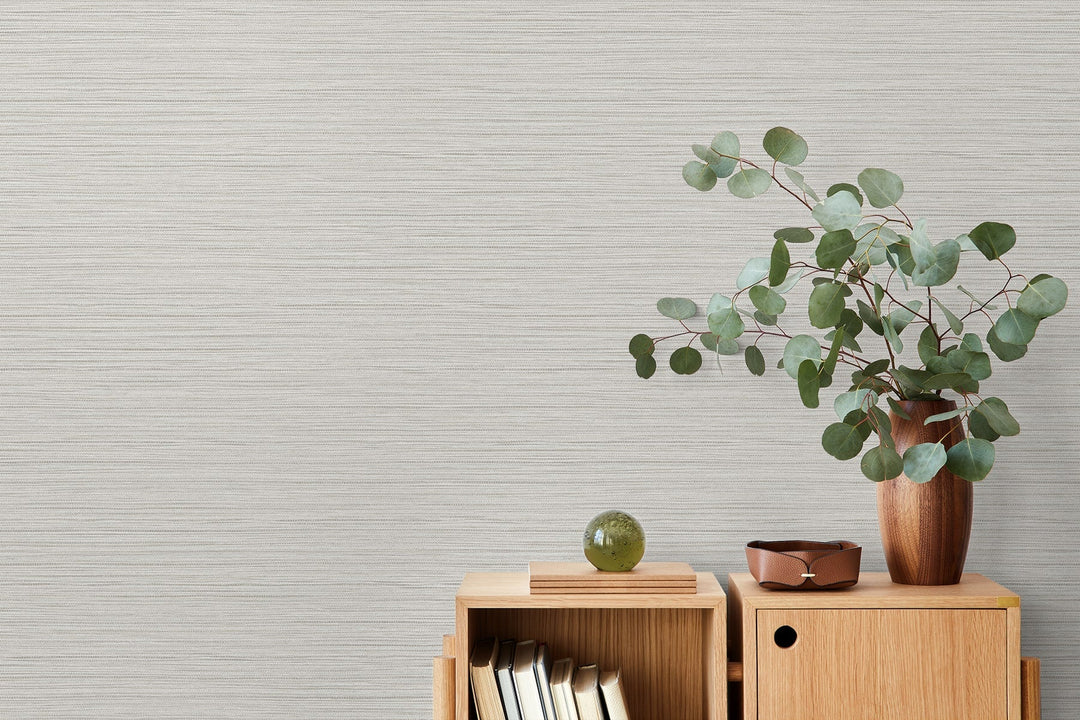 Newton Sisal Fog TH92105 by Seabrook Designs Designer Wallpaper