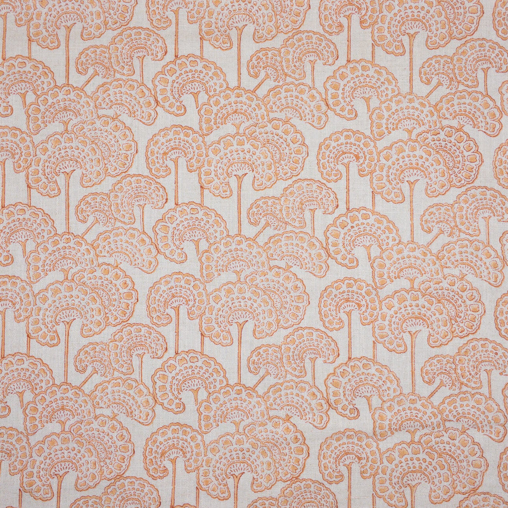 Thurmond 2 Apricot by Stout Designer Fabric COMFORTABLE LIVING QUARTZ/TILE 70%SVI 30%LIN INDIA Horizontal: 7.250 and Vertical: 5.625 52 in - Swanky Fabrics -