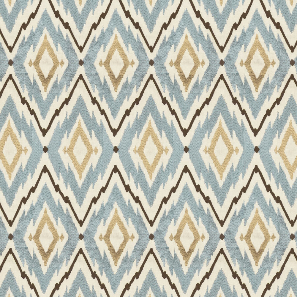 Tightrope 2 Haze by Stout Fabric Rainbow Library Ocean/Federal 68% Polyester 21% Linen 11% Cotton Viscose Embroidery INDIA Horizontal: 6.375 and Vertical: 15.75 52 in - Fabric Carolina -