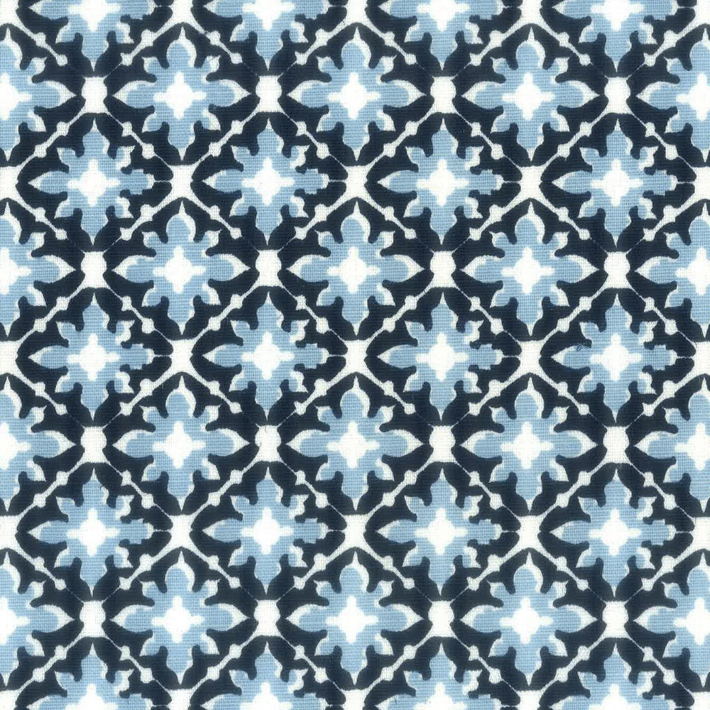Tile 3 Navy by Aoc Fabric Aoc Fabric Tile 3 NavyFabric La Bella Vita 50%Cot 50%Lin USA </p><p>Repeat: H: 2.25, V: 0 54 in - Fabric Carolina -