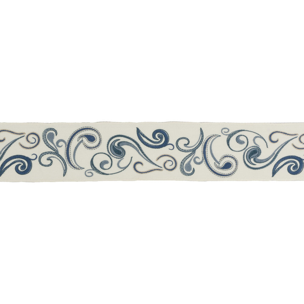 Noble Border Blues by Groundworks Trim MARY FISHER POLYESTER - 90%;METALLIC - 10% India LIGHT Horizontal: 4.92 and Vertical: 23.62 4.75 - Fabric Carolina -