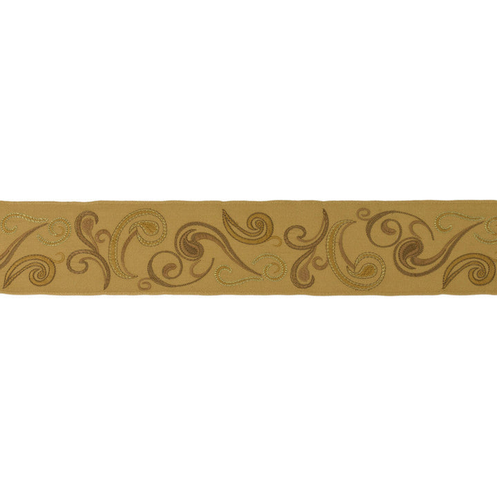 Noble Border Gold by Groundworks Designer Trim MARY FISHER POLYESTER - 90%;METALLIC - 10% India LIGHT Horizontal: 4.92 and Vertical: 23.62 4.75 - Swanky Fabrics -