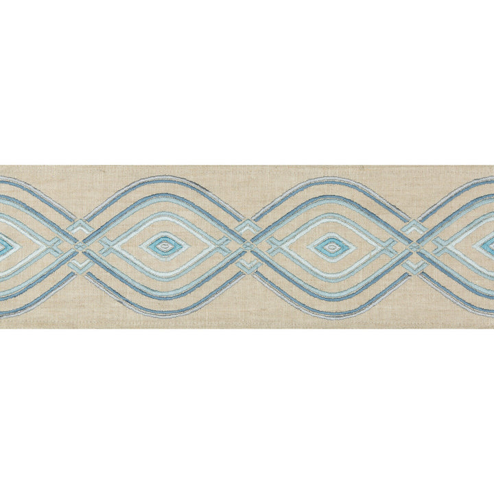 Ora Tape Sky by Lee Jofa Trim WESTPORT TRIMMINGS LINEN - 58%;VISCOSE - 30%;SPUN SILK - 12% India LIGHT Horizontal: 5 and Vertical: 5.24 5 - Fabric Carolina -