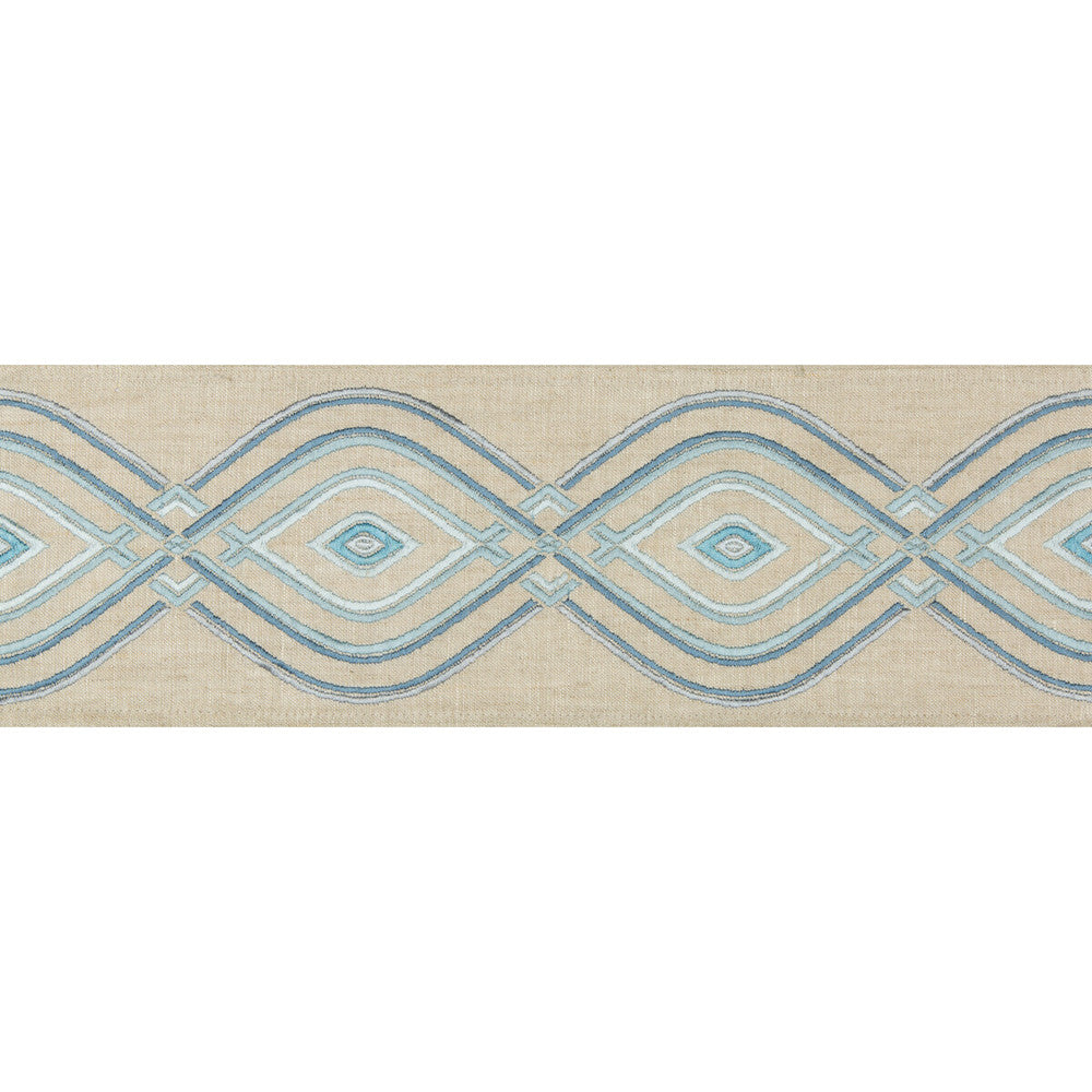 Ora Tape Sky by Lee Jofa Trim WESTPORT TRIMMINGS LINEN - 58%;VISCOSE - 30%;SPUN SILK - 12% India LIGHT Horizontal: 5 and Vertical: 5.24 5 - Fabric Carolina -