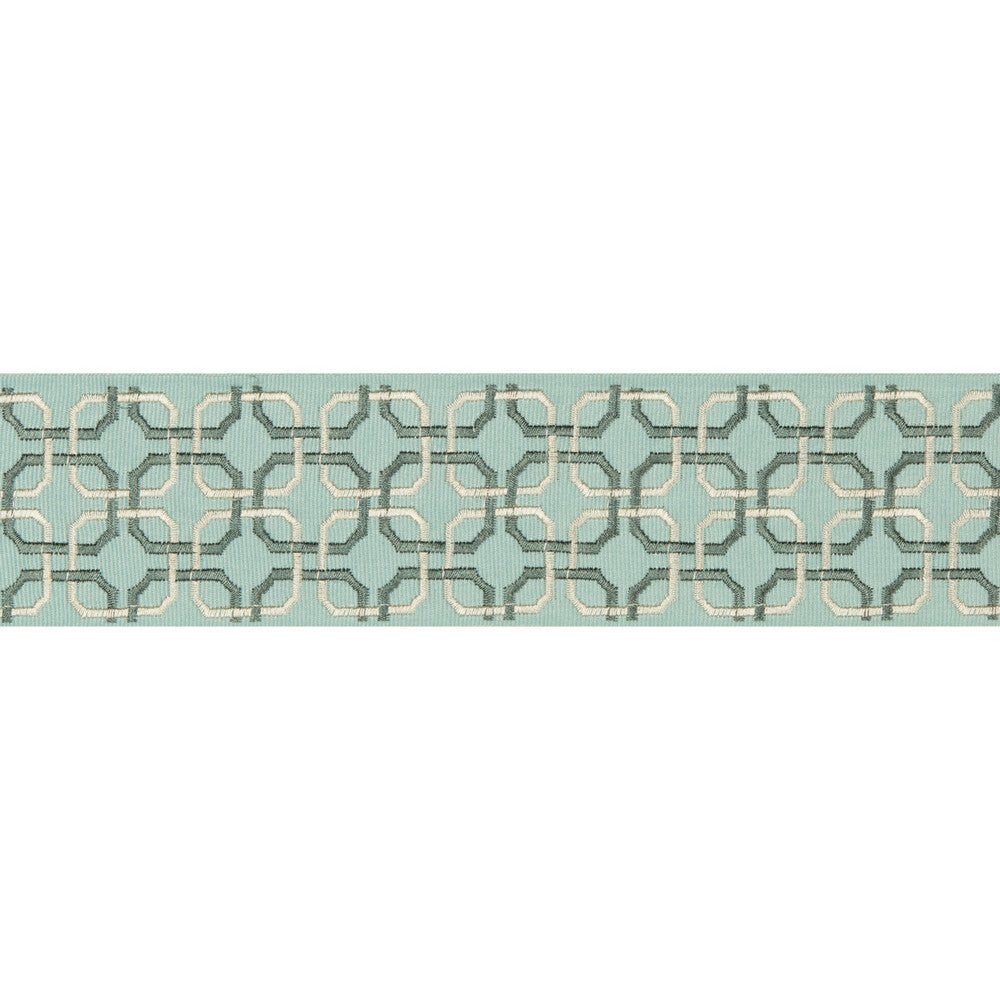 Marsett Tape Aqua by Lee Jofa Trim WESTPORT TRIMMINGS POLYESTER - 68%;RAYON - 32% India - Horizontal: 1.96 and Vertical: 1.18 1.96 - Fabric Carolina -