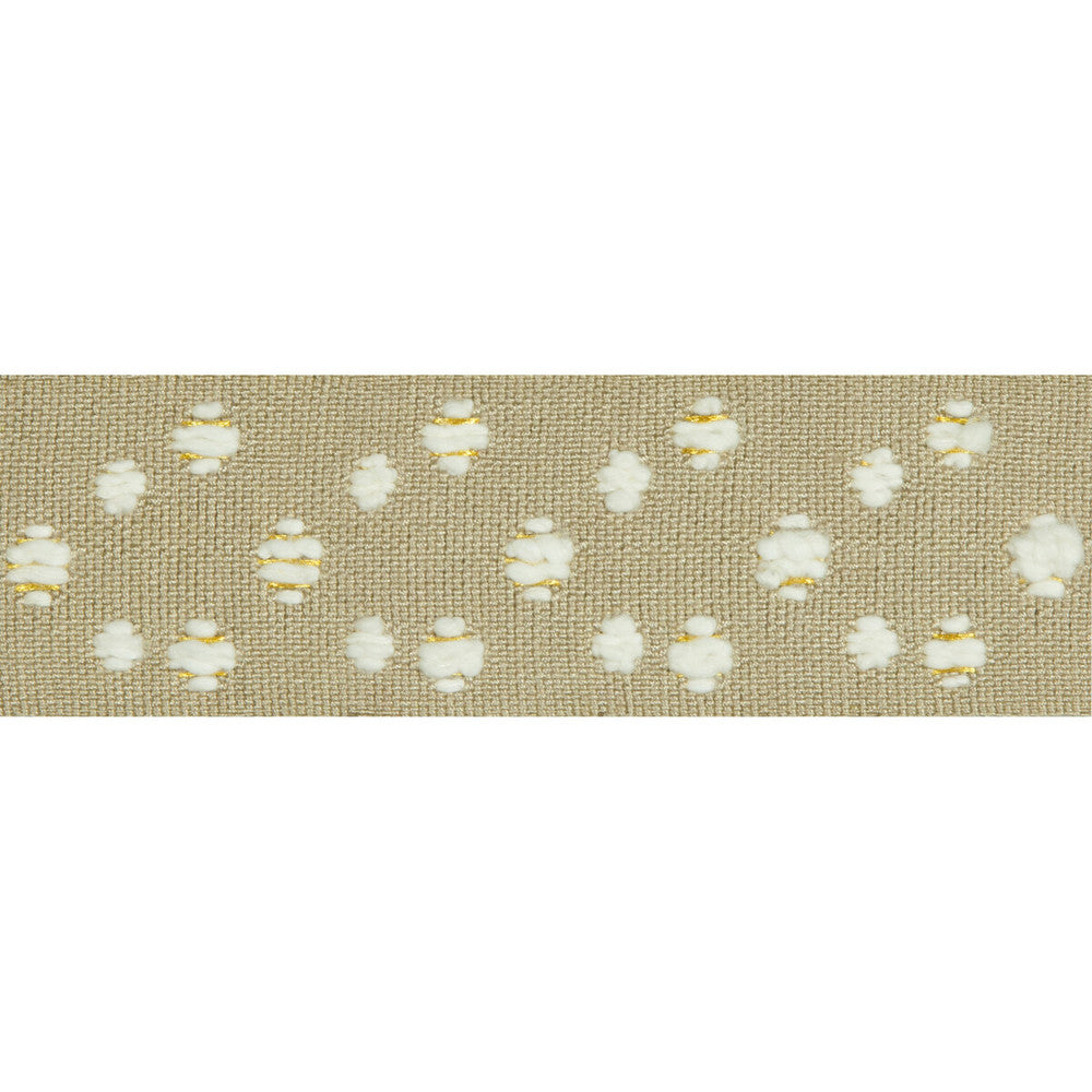 Cosmos Ivory/Buff by Groundworks Trim KELLY WEARSTLER TRIMMINGS III VISCOSE - 65%;COTTON - 27%;METALLIC - 5%;LINEN - 3% Egypt LIGHT Horizontal: 5.5 and Vertical: 0 1.77 - Fabric Carolina -