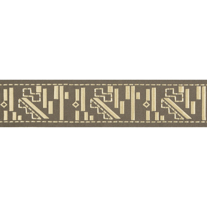 Fraktur Coffee/Cream by Groundworks Designer Trim KELLY WEARSTLER TRIMMINGS III RAYON - 59%;FIBRANNE - 40%;POLYESTER - 1% India Horizontal: 2.76 and Vertical: 4.33 2.76 - Swanky Fabrics -