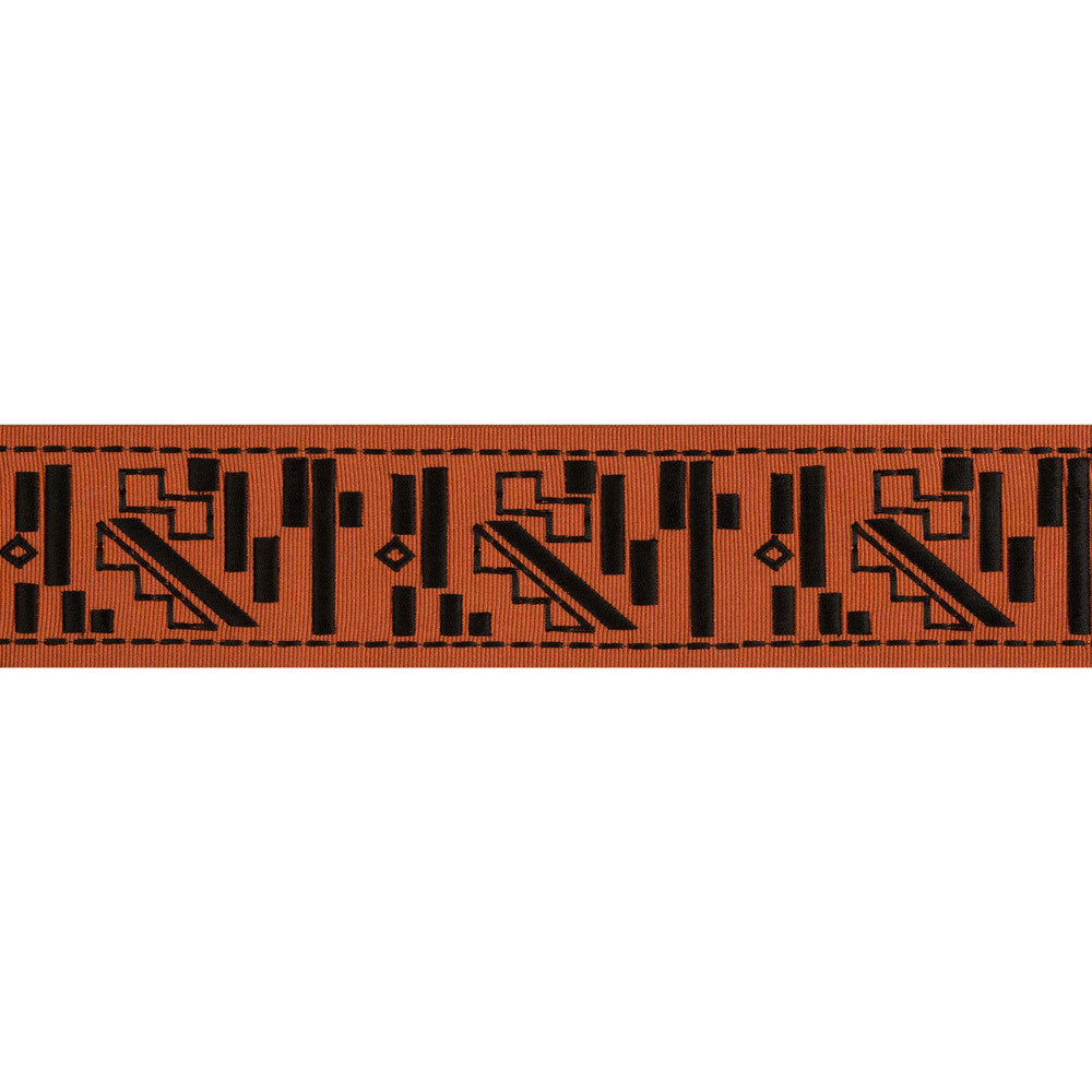 Fraktur Russet/Onyx by Groundworks Trim KELLY WEARSTLER TRIMMINGS III RAYON - 59%;FIBRANNE - 40%;POLYESTER - 1% India - Horizontal: 2.76 and Vertical: 4.33 2.76 - Fabric Carolina -