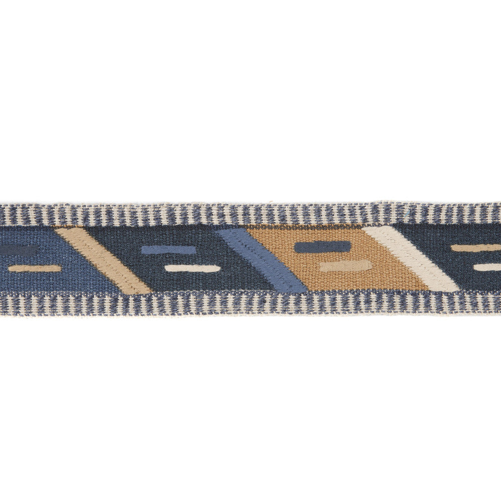 Abbe Tape Camel/Blue by Lee Jofa Trim MERKATO JUTE - 55%;COTTON - 35%;POLYESTER - 10% India Horizontal: 2.70284 and Vertical: 15.51178 2.6792 - Fabric Carolina -