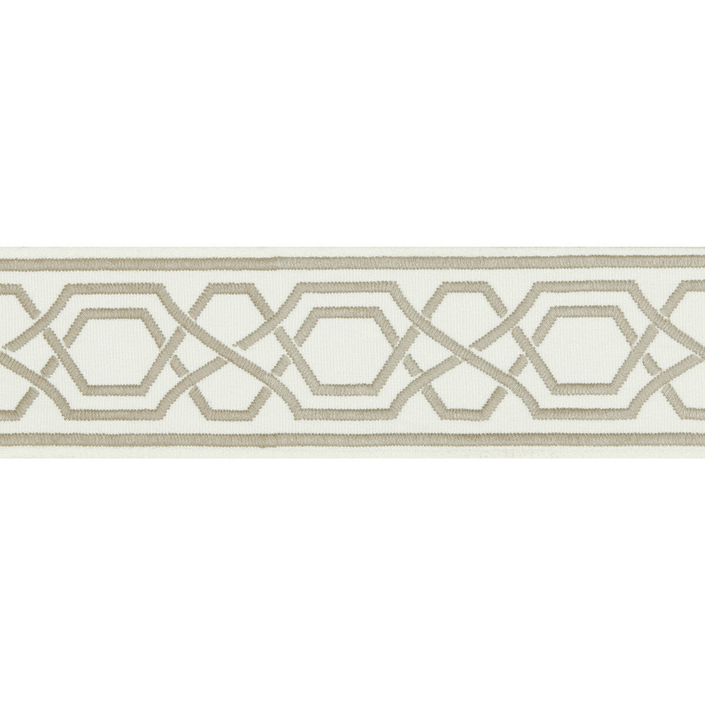 Yves Tape Grey by Lee Jofa Trim SUZANNE KASLER THE RIVIERA COLLECTION POLYESTER - 100% India Horizontal: 2.36 and Vertical: 2.95 2.36 - Fabric Carolina -