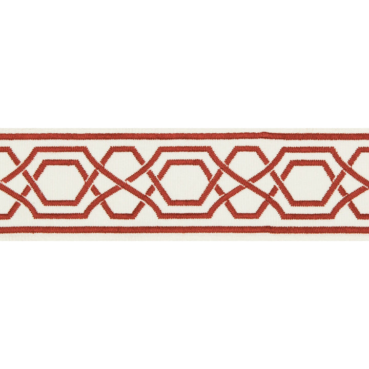 Yves Tape Red by Lee Jofa Trim SUZANNE KASLER THE RIVIERA COLLECTION POLYESTER - 100% India - Horizontal: 2.36 and Vertical: 2.95 2.36 - Fabric Carolina -