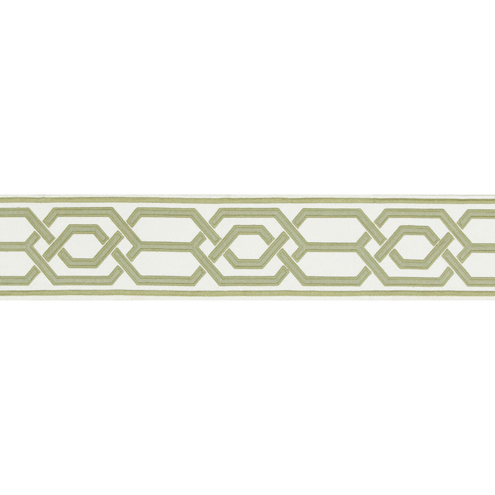 Yves Tape Ii Green by Lee Jofa Designer Trim SUZANNE KASLER THE RIVIERA COLLECTION POLYESTER - 77%;LINEN - 23% India - Horizontal: 4.32 and Vertical: 7.87 4.32 - Swanky Fabrics -