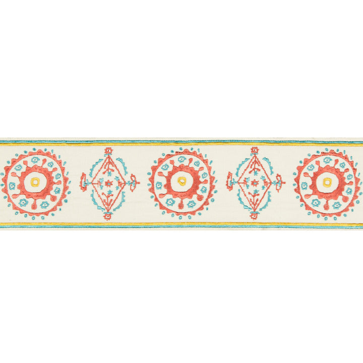 Belles Tape Coral/Aqua by Lee Jofa Trim Lee Jofa Trim Belles Tape Coral/AquaTrim SUZANNE KASLER THE RIVIERA COLLECTION POLYESTER - 57%;RAYON - 43% India </p><p>Repeat: H: 4.52, V: 7.87 4.52 - Fabric Carolina -