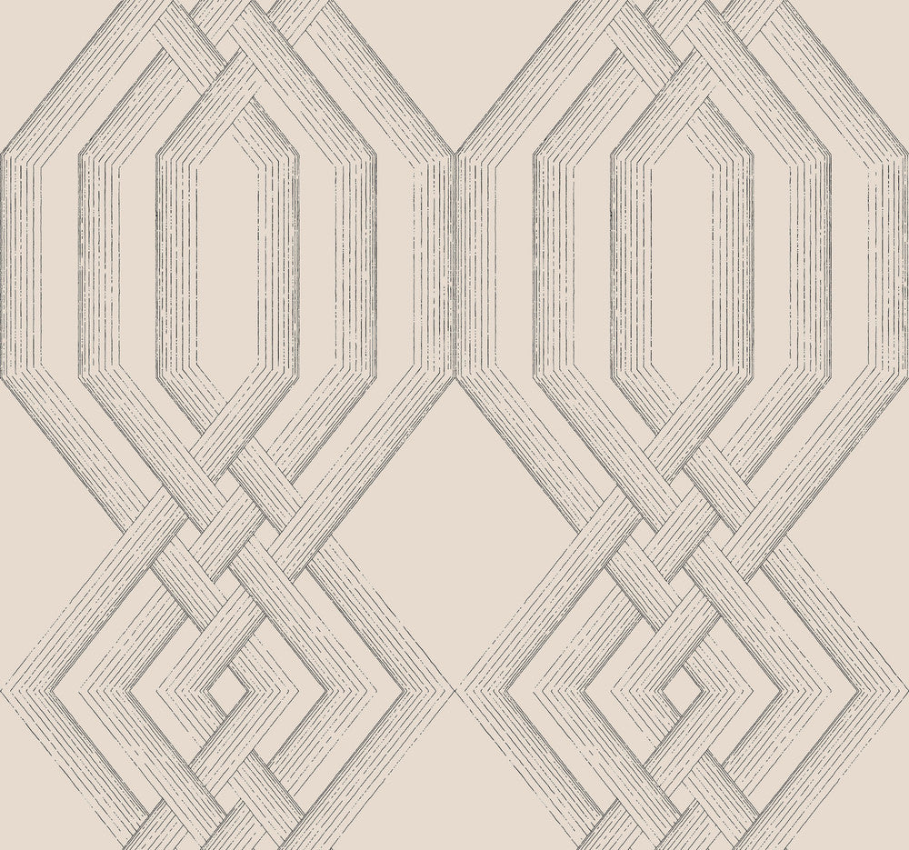Etched Lattice Grey Wallpaper by York Wallcoverings Handpainted Traditionals Covers about 60.8 square feet 27-in by 27-ft long roll Prepasted 25.25 - Fabric Carolina -