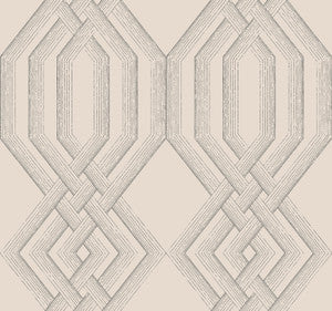Etched Lattice Grey Wallpaper by York Wallcoverings