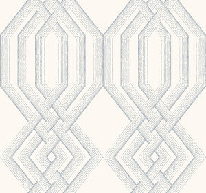 Etched Lattice Blue Wallpaper by York Wallcoverings